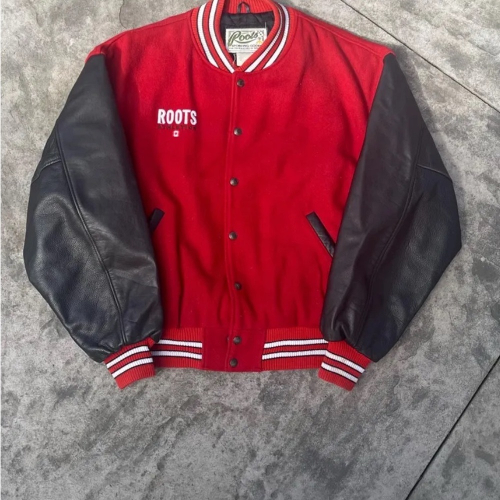 VTG 90s Roots Canada Varsity Wool Jacket Size L